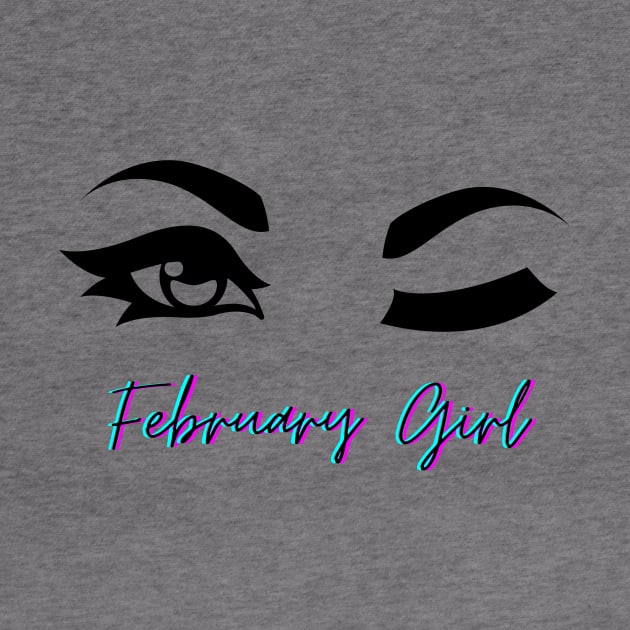 February Winking Girl, February Birthday by SWITPaintMixers